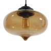 GLOBOSTAR® QUINN 01029 Vintage Κρεμαστό Φωτιστικό Οροφής με Ντουί 1 x E27 AC 220-240V IP20 - Μελί & Μαύρο - Μ26 x Π26 x Υ20cm