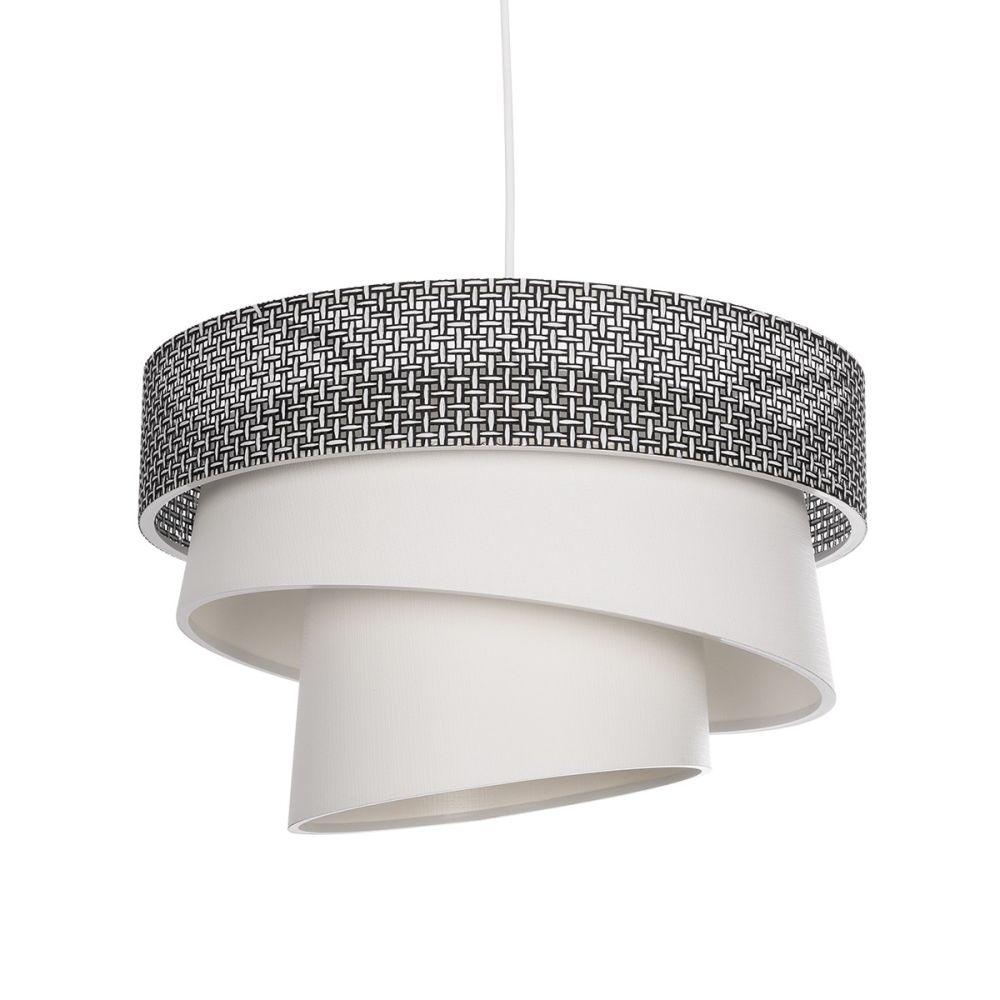GLOBOSTAR® SIERA 203-0170 Μοντέρνο Κρεμαστό Φωτιστικό Οροφής με Ντουί 1 x E27 AC 220-240V IP20 - Μαύρο & Λευκό - Μ38 x Π38 x Υ26cm