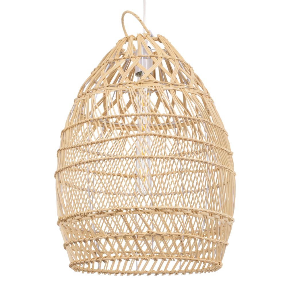 GLOBOSTAR® TAHITI 00710 Boho Κρεμαστό Φωτιστικό Οροφής με Ντουί 1 x E27 AC 220-240V IP20 - Μπεζ - Μ38 x Π38 x Υ50cm