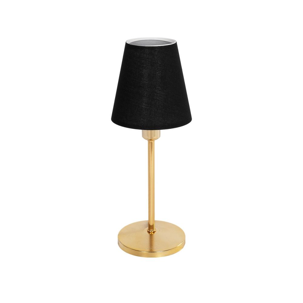 GLOBOSTAR® GLOSSY 204-0056 Μοντέρνο Επιτραπέζιο Φωτιστικό Πορτατίφ με Ντουί 1 x E14 AC 220-240V IP20 - Χρυσό & Μαύρο - Μ14 x Π14 x Υ36cm