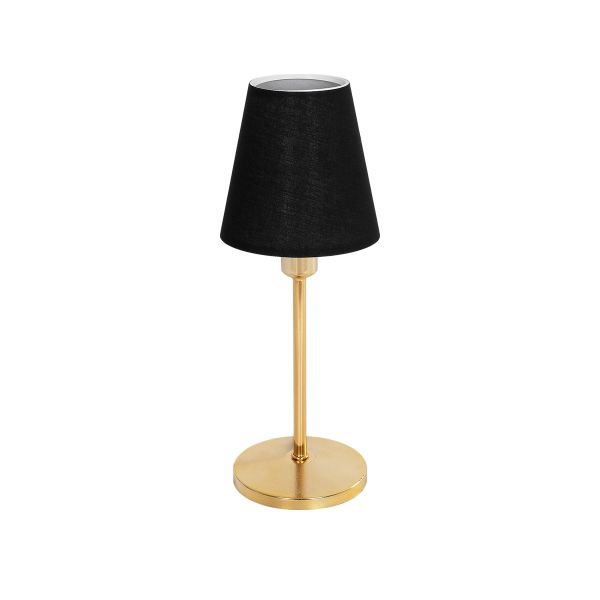 GLOBOSTAR® GLOSSY 204-0056 Μοντέρνο Επιτραπέζιο Φωτιστικό Πορτατίφ με Ντουί 1 x E14 AC 220-240V IP20 - Χρυσό & Μαύρο - Μ14 x Π14 x Υ36cm