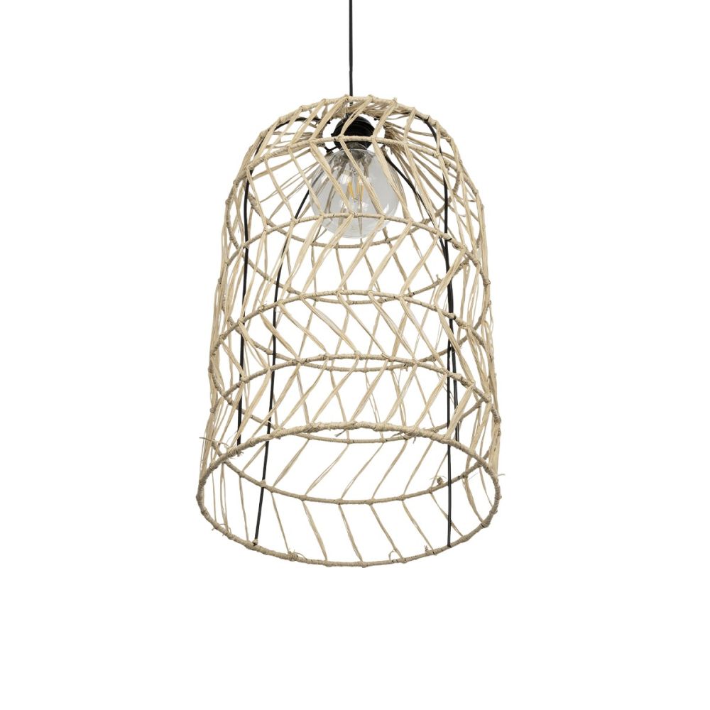 GLOBOSTAR® NETI 205-0025 Boho Κρεμαστό Φωτιστικό Οροφής με Ντουί 1 x E27 AC 220-240V IP20 - Μπεζ - M35 x Π35 x Υ63cm