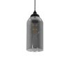 GLOBOSTAR® TUBE 206-0030 Μοντέρνο Κρεμαστό Φωτιστικό Οροφής με Ντουί 1 x E27 AC 220-240V IP20 - Μαύρο Φιμέ - Μ10 x Π10 x Υ24cm