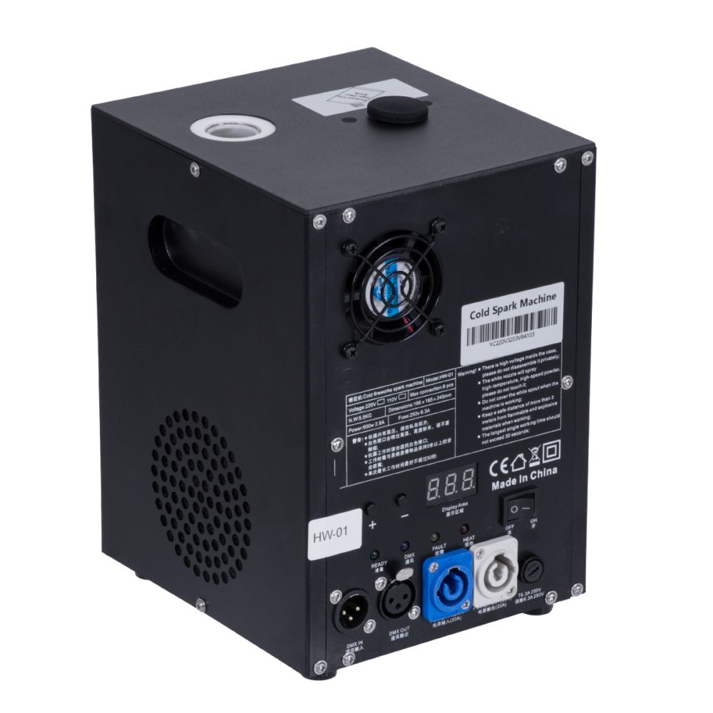 GLOBOSTAR® SPARKLE 51148 Stage Μηχανή Δαπέδου Άκαυστων Σπινθήρων Εφέ Συντριβανιού 600W AC 220-240V IP20 DMX512 Protocol & RF Ασύρματο Χειριστήριο - Μ18 x Π16.5 x Υ24cm - 1 Χρόνο Εγγύηση
