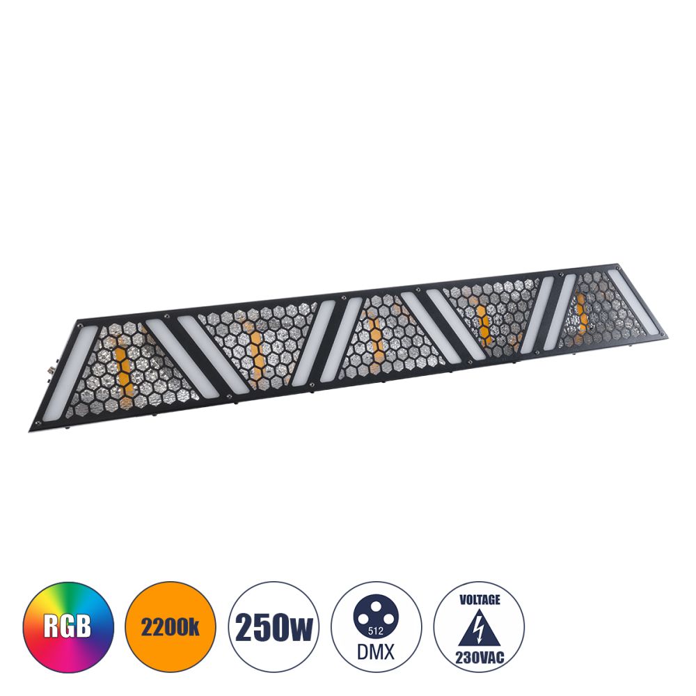 HEXA® HALO 51200 Stage Φωτιστικό Ειδικών Εφέ Digital Matrix Pixel & Blinder LED 295W 120° AC 220-240V IP20 5 x 50W COB Chip & 90 x 0.5W SMD5050 Chip Ultra Θερμό Λευκό 2200K & Πολύχρωμο RGB Dimmable DMX512 Protocol - Μ100 x Π13 x Υ10.5cm - 2 Χρ