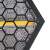 GloboStar® 51201 HALO HEXA Επαγγελματικό Φωτιστικό Ειδικών Εφέ DIGITAL MATRIX PIXEL & Blinder - 3 x 80W LED COB Chips Ultra Gold Warm White 2200K & 30 x 0.5W LED SMD5050 Chips RGB - AC 220V-240V DMX512 Display on Body - Μαύρο - Μ38 x Π38 x Υ22cm -