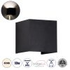 GLOBOSTAR® AXIS-S 60565 Μοντέρνο Φωτιστικό Τοίχου - Απλίκα LED 10W 1200lm 5°/60° AC 220-240V Αδιάβροχο IP65 Φυσικό Λευκό 4500K - Bridgelux COB Chip & TÜV SÜD Driver - Μαύρο Ματ - Μ10 x Π10 x Υ10cm - 5 Χρόνια Εγγύηση