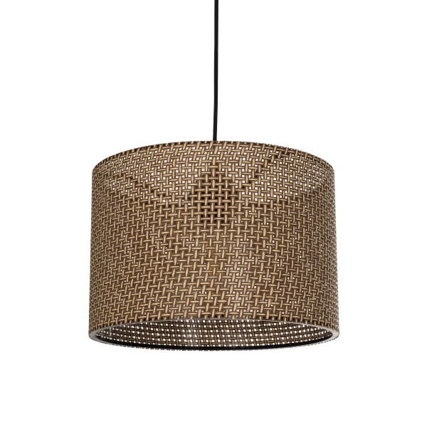 GLOBOSTAR® CLAIRIE 203-0135 Μοντέρνο Κρεμαστό Φωτιστικό Οροφής με Ντουί 1 x E27 AC 220-240V IP20 - Καφέ - Μ30 x Π30 x Υ22cm