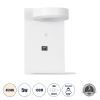 GLOBOSTAR® CROWN 61371 Μοντέρνο Φωτιστικό Τοίχου - Απλίκα Ξενοδοχείου Reading Light με Φορτιστή USB 3A LED 5W 550lm 120° AC 220-240V IP20 Φυσικό Λευκό 4500K - Bridgelux COB Chip & TÜV SÜD Driver - Λευκό Ματ - Μ15 x Π15 x Υ23cm - 3 Χρόνια Εγγύηση