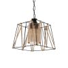 GLOBOSTAR® GATSBY 203-0007 Vintage Κρεμαστό Φωτιστικό Οροφής με Ντουί 1 x E27 AC 220-240V IP20 - Μαύρο & Μπεζ - Μ25 x Π25 x Υ25cm