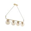 GLOBOSTAR® LATTICE 203-0019 Μοντέρνο Κρεμαστό Φωτιστικό Οροφής με Ντουί 4 x E27 AC 220-240V IP20 - Χρυσό - Μ78 x Π15 x Υ81cm
