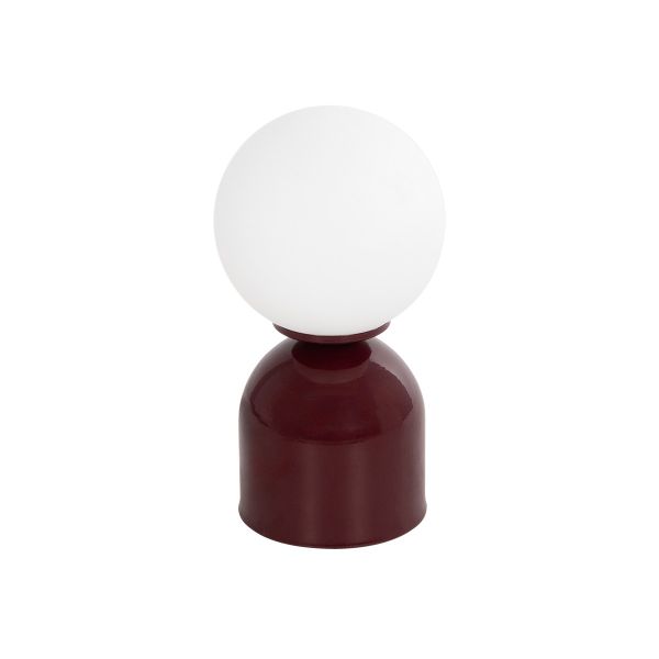 GLOBOSTAR® MAGIC 204-0135 Μοντέρνο Επιτραπέζιο Φωτιστικό Πορτατίφ με Ντουί 1 x E14 AC 220-240V IP20 - Κόκκινο & Λευκό - Μ15 x Π15 x Υ28cm