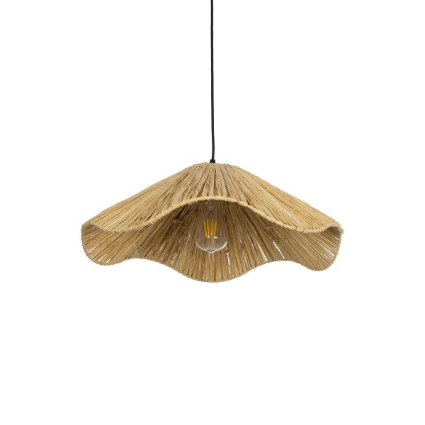 GLOBOSTAR® PAJERO 204-0177 Boho Κρεμαστό Φωτιστικό Οροφής Μονόφωτο 1 x E27 AC 220-240V IP20 Μπεζ - Μ50 x Π50 x Υ20cm