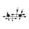 GLOBOSTAR® PIPING 00667-1 Vintage Φωτιστικό Οροφής με Ντουί 12 x E27 AC 220-240V IP20 - Μαύρο - Μ78.5 x Π9.5 x Υ64cm