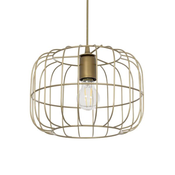 GLOBOSTAR® LUCANA 201-0074 Vintage Κρεμαστό Φωτιστικό Οροφής με Ντουί 1 x E27 AC 220-240V IP20 - Χρυσό - Μ29 x Π29 x Υ23cm