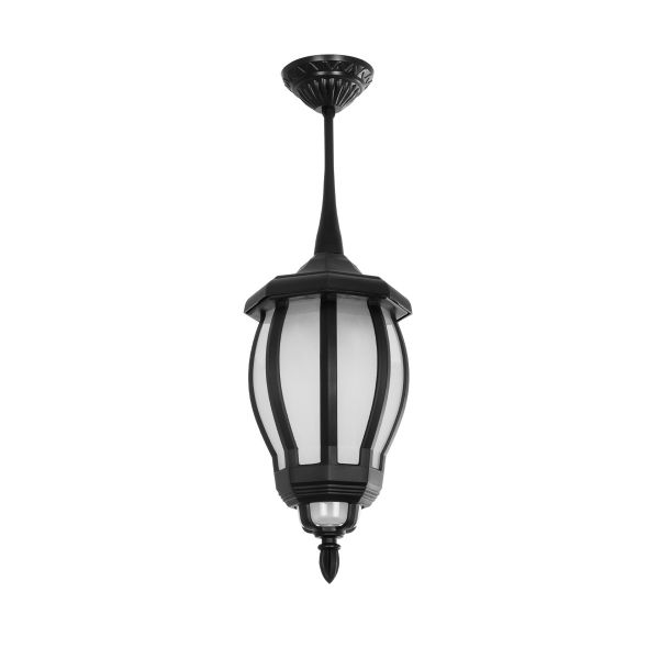 GloboStar® VERDI 203-0232 Vintage Κρεμαστό Φωτιστικό Φαναράκι Μονόφωτο 1 x E27 IP44 Μαύρο Πλαστικό - Μ18 x Π18 x Υ33cm