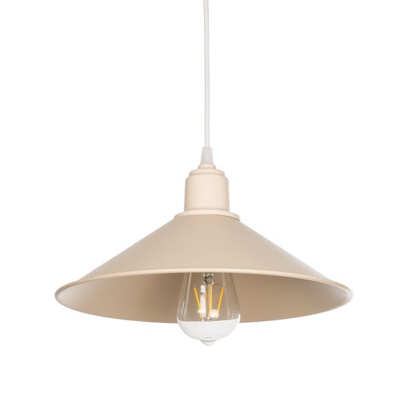 GLOBOSTAR® FERRO 203-0086 Μοντέρνο Κρεμαστό Φωτιστικό Οροφής με Ντουί 1 x E27 AC 220-240V IP20 - Μπεζ - Μ30 x Π30 x Υ15cm