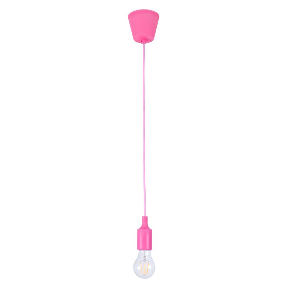 GLOBOSTAR® CABLITO 61553 Μοντέρνο Κρεμαστό Φωτιστικό Οροφής με Ντουί 1 x E27 AC 220-240V IP20 - Ροζ - Μ4 x Π4 x Υ110cm