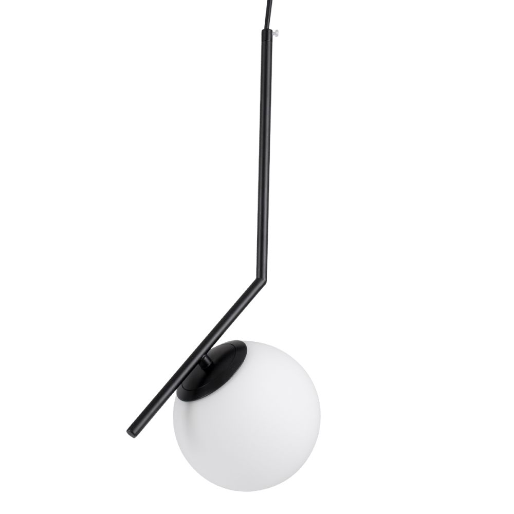 GLOBOSTAR® MONROE 00959 Μοντέρνο Κρεμαστό Φωτιστικό Οροφής με Ντουί 1 x E27 AC 220-240V IP20 - Μαύρο & Λευκό - Μ15 x Π15 x Υ49cm