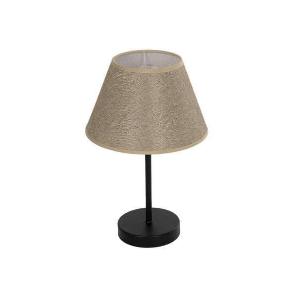 GLOBOSTAR® LARA 204-0073 Μοντέρνο Επιτραπέζιο Φωτιστικό Πορτατίφ με Ντουί 1 x E27 AC 220-240V IP20 - Μαύρο & Μπεζ - Μ22 x Π22 x Υ34cm