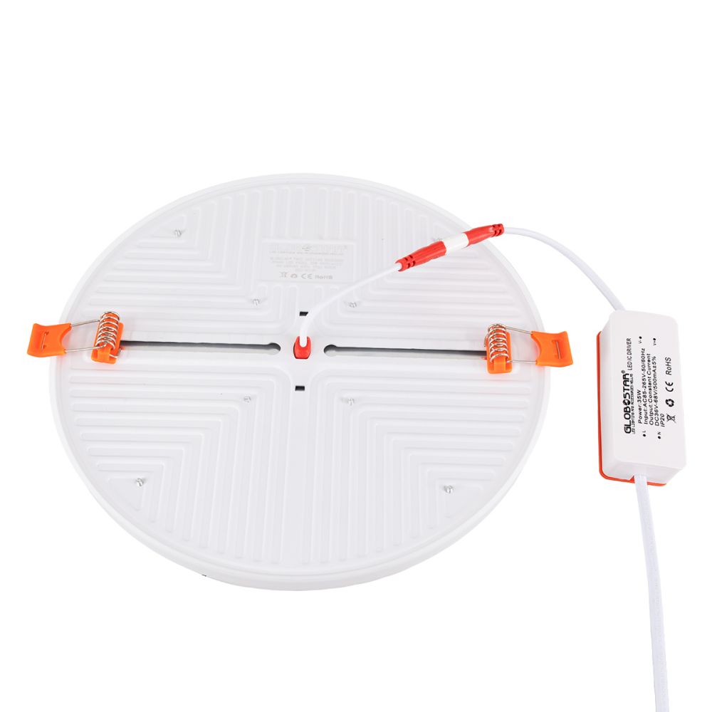 GLOBOSTAR® PANELEON 60192 Χωνευτό Panel Οροφής με Σύστημα Ρυθμιζόμενης Τρύπας Κοπής LED 33W 3492lm 180° AC 220-240V IP20 Φυσικό Λευκό 4500K - Lumileds SMD Chip & TÜV SÜD Driver - Λευκό Γαλακτερό - Μ22.2 x Π22.2 x Υ2cm / Q3.5cm έως Q20.5cm - 3 Χρόνια Ε