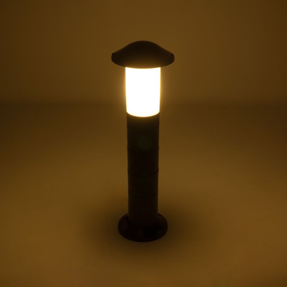 GloboStar® GARDENIO 203-0248 Μοντέρνο Επιδαπέδιο Φωτιστικό Κολωνάκι Κήπου Μονόφωτο 1 x E27 IP44 Μαύρο Πλαστικό - Μ17 x Π17 x Υ58cm