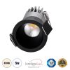 GLOBOSTAR® MICRO-S 60238 Χωνευτό Downlight Σποτ LED 5W 650lm 38° AC 220-240V IP20 Φυσικό Λευκό 4500K - Bridgelux COB Chip & TÜV SÜD Driver - Μαύρο Ματ - Μ4 x Π4 x Υ5.9cm / Q3.5cm - 5 Χρόνια Εγγύηση