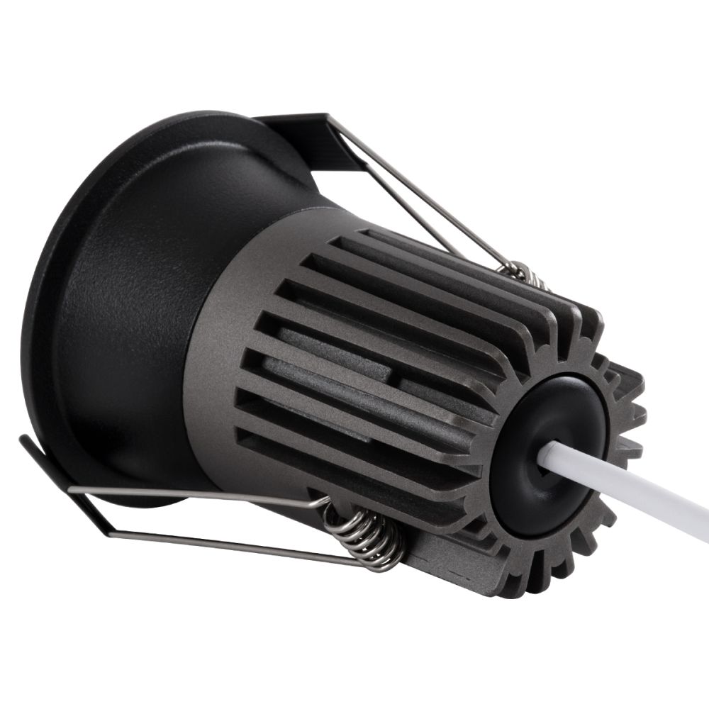 GLOBOSTAR® MICRO-B 60245 Χωνευτό Downlight Σποτ LED 7W 875lm 38° AC 220-240V IP20 Θερμό Λευκό 2700K - Bridgelux COB Chip & TÜV SÜD Driver - Μαύρο Ματ - Μ6 x Π6 x Υ7.8cm / Q5cm - 5 Χρόνια Εγγύηση