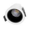 GLOBOSTAR® PLUTO-S 60246 Χωνευτό Downlight Σποτ με Honeycomb Anti Glare Reflector LED 7W 910lm 38° AC 220-240V IP20 Φυσικό Λευκό 4500K - Bridgelux COB Chip & TÜV SÜD Driver - Λευκό & Μαύρο Ματ - Μ6.4 x Π6.4 x Υ4.9cm / Q5.5cm - 5 Χρόνια Εγγύηση