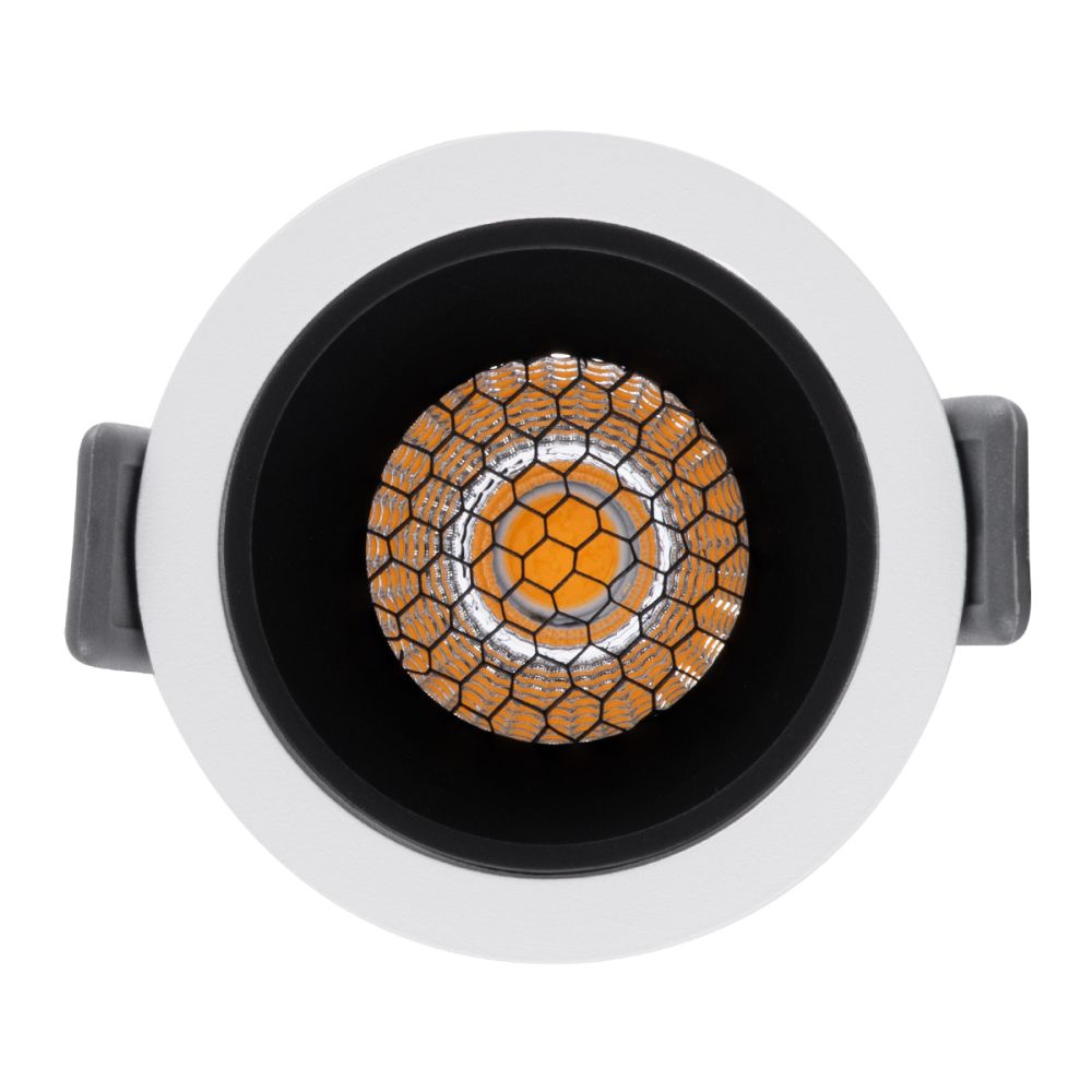 GLOBOSTAR® PLUTO-S 60246 Χωνευτό Downlight Σποτ με Honeycomb Anti Glare Reflector LED 7W 910lm 38° AC 220-240V IP20 Φυσικό Λευκό 4500K - Bridgelux COB Chip & TÜV SÜD Driver - Λευκό & Μαύρο Ματ - Μ6.4 x Π6.4 x Υ4.9cm / Q5.5cm - 5 Χρόνια Εγγύηση
