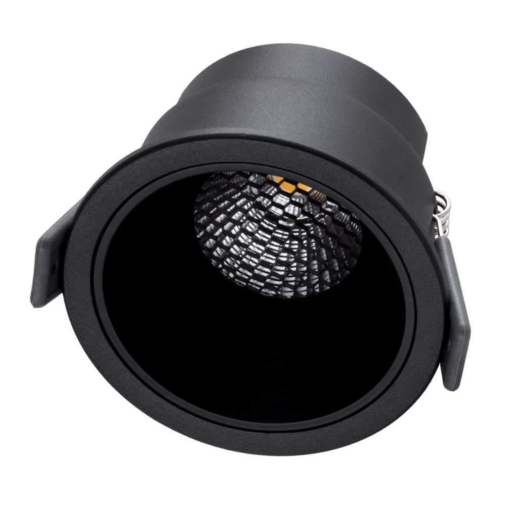 GLOBOSTAR® PLUTO-M 60257 Χωνευτό Downlight Σποτ με Honeycomb Anti Glare Reflector LED 10W 1250lm 38° AC 220-240V IP20 Θερμό Λευκό 2700K - Bridgelux COB Chip & TÜV SÜD Driver - Μαύρο Ματ - Μ8.4 x Π8.4 x Υ5.9cm / Q7.5cm - 5 Χρόνια Εγγύηση