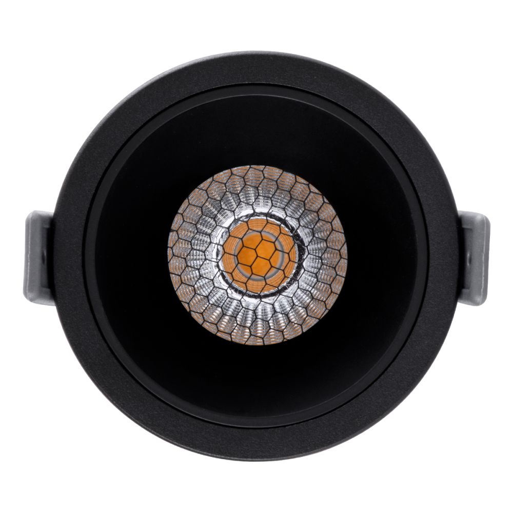 GLOBOSTAR® PLUTO-M 60257 Χωνευτό Downlight Σποτ με Honeycomb Anti Glare Reflector LED 10W 1250lm 38° AC 220-240V IP20 Θερμό Λευκό 2700K - Bridgelux COB Chip & TÜV SÜD Driver - Μαύρο Ματ - Μ8.4 x Π8.4 x Υ5.9cm / Q7.5cm - 5 Χρόνια Εγγύηση