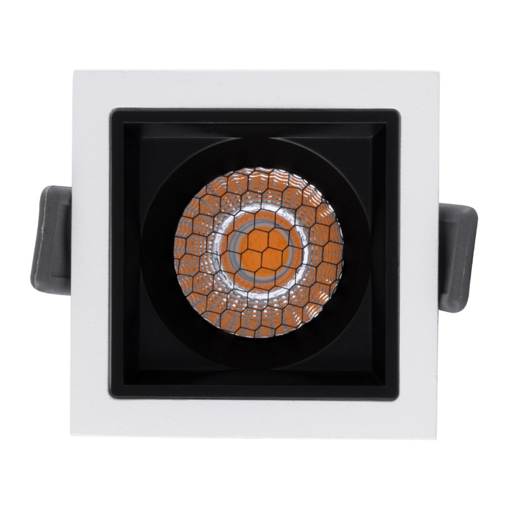 GLOBOSTAR® PLUTO-S 60265 Χωνευτό Downlight Σποτ με Honeycomb Anti Glare Reflector LED 7W 875lm 38° AC 220-240V IP20 Θερμό Λευκό 2700K - Bridgelux COB Chip & TÜV SÜD Driver - Λευκό & Μαύρο Ματ - Μ6.4 x Π6.4 x Υ4.9cm / Q5.5 x 5.5cm - 5 Χρόνια Εγγύησ