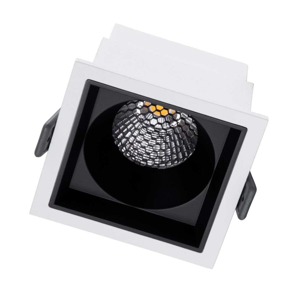 GLOBOSTAR® PLUTO-M 60270 Χωνευτό Downlight Σποτ με Honeycomb Anti Glare Reflector LED 10W 1300lm 38° AC 220-240V IP20 Φυσικό Λευκό 4500K - Bridgelux COB Chip & TÜV SÜD Driver - Λευκό & Μαύρο Ματ - Μ8.4 x Π8.4 x Υ5.9cm / Q7.5 x 7.5cm - 5 Χρόνια Εγγ