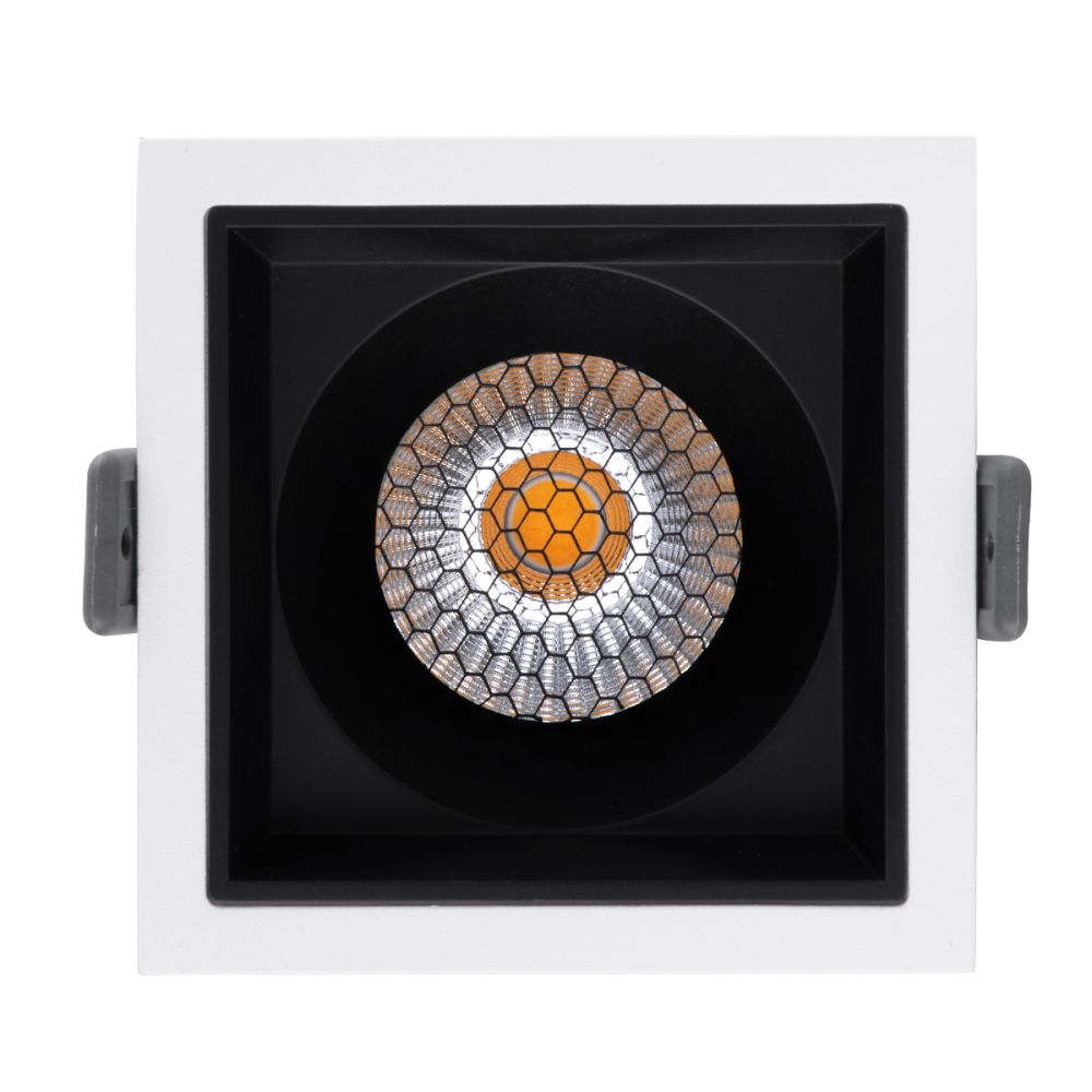 GLOBOSTAR® PLUTO-M 60270 Χωνευτό Downlight Σποτ με Honeycomb Anti Glare Reflector LED 10W 1300lm 38° AC 220-240V IP20 Φυσικό Λευκό 4500K - Bridgelux COB Chip & TÜV SÜD Driver - Λευκό & Μαύρο Ματ - Μ8.4 x Π8.4 x Υ5.9cm / Q7.5 x 7.5cm - 5 Χρόνια Εγγ