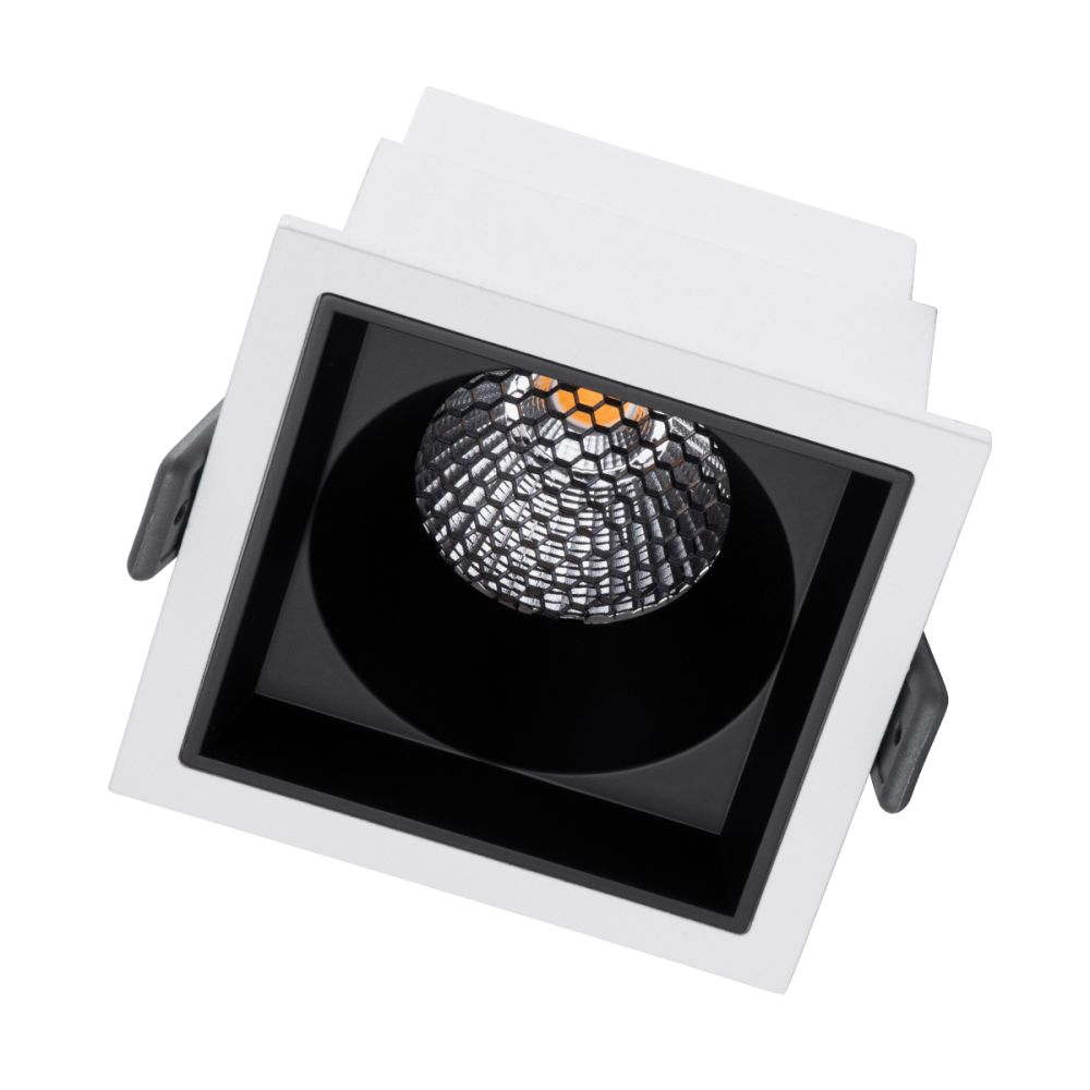GLOBOSTAR® PLUTO-M 60271 Χωνευτό Downlight Σποτ με Honeycomb Anti Glare Reflector LED 10W 1250lm 38° AC 220-240V IP20 Θερμό Λευκό 2700K - Bridgelux COB Chip & TÜV SÜD Driver - Λευκό & Μαύρο Ματ - Μ8.4 x Π8.4 x Υ5.9cm / Q7.5 x 7.5cm - 5 Χρόνια Εγγύ