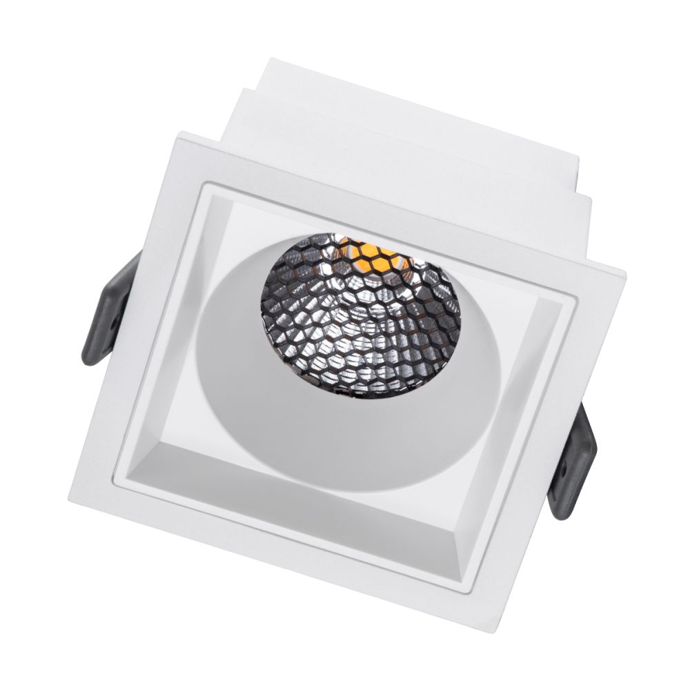 GLOBOSTAR® PLUTO-M 60272 Χωνευτό Downlight Φωτιστικό Σποτ με Honeycomb Anti Glare Reflector LED 10W 1300lm 38° AC 220-240V IP20 Φυσικό Λευκό 4500K - Bridgelux COB Chip & TÜV SÜD Driver - Λευκό Ματ - Μ8.4 x Π8.4 x Υ5.9cm / Q7.5 x 7.5cm - 5 Χρόνια Εγγύη