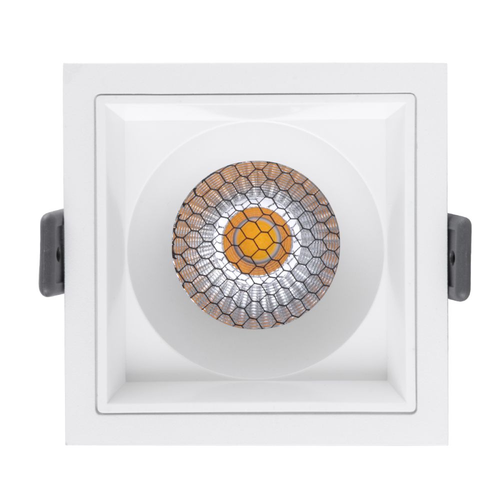 GLOBOSTAR® PLUTO-M 60272 Χωνευτό Downlight Φωτιστικό Σποτ με Honeycomb Anti Glare Reflector LED 10W 1300lm 38° AC 220-240V IP20 Φυσικό Λευκό 4500K - Bridgelux COB Chip & TÜV SÜD Driver - Λευκό Ματ - Μ8.4 x Π8.4 x Υ5.9cm / Q7.5 x 7.5cm - 5 Χρόνια Εγγύη