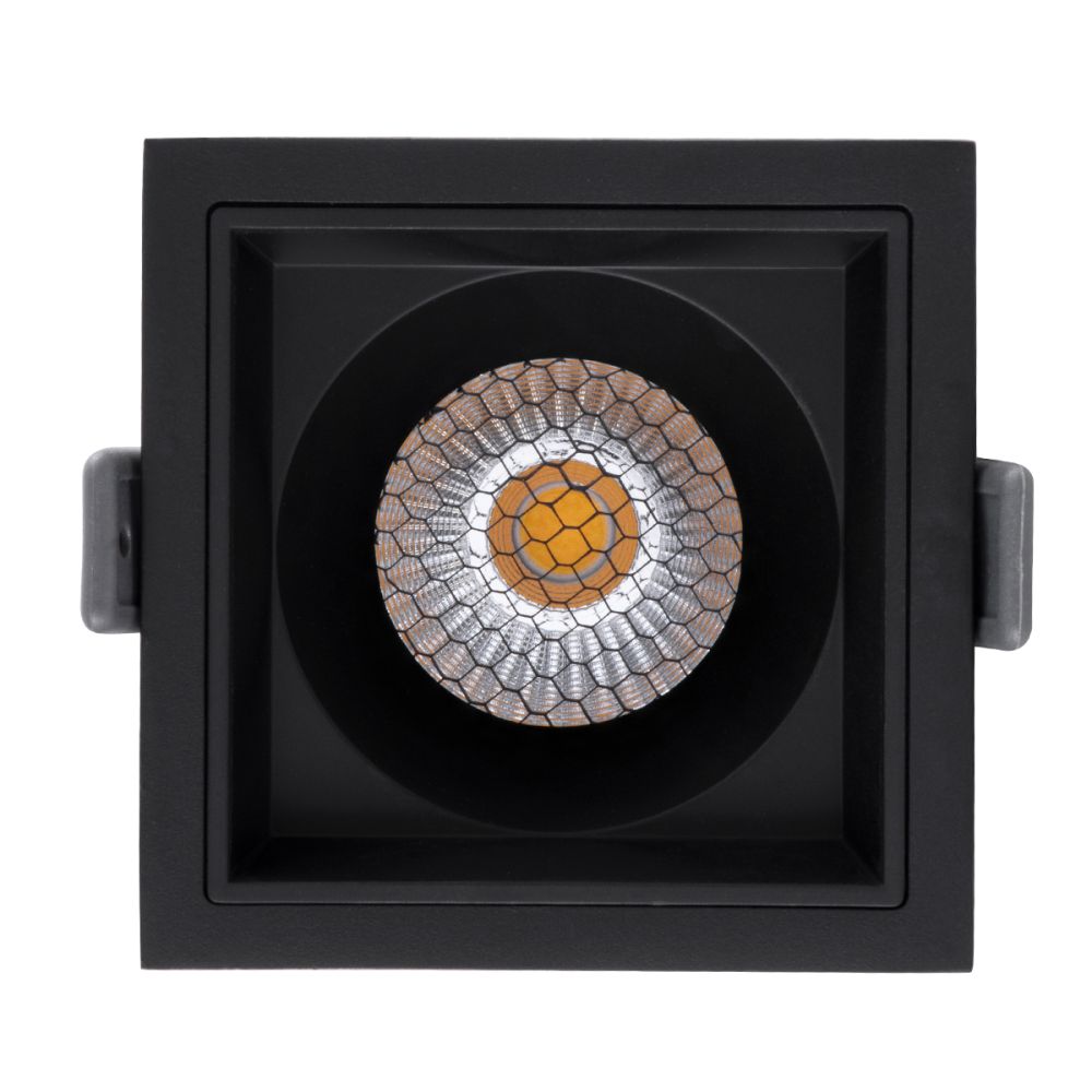 GLOBOSTAR® PLUTO-M 60274 Χωνευτό Downlight Σποτ με Honeycomb Anti Glare Reflector LED 10W 1300lm 38° AC 220-240V IP20 Φυσικό Λευκό 4500K - Bridgelux COB Chip & TÜV SÜD Driver - Μαύρο Ματ - Μ8.4 x Π8.4 x Υ5.9cm / Q7.5 x 7.5cm - 5 Χρόνια Εγγύηση