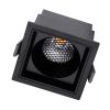 GLOBOSTAR® PLUTO-M 60275 Χωνευτό Downlight Σποτ με Honeycomb Anti Glare Reflector LED 10W 1250lm 38° AC 220-240V IP20 Θερμό Λευκό 2700K - Bridgelux COB Chip & TÜV SÜD Driver - Μαύρο Ματ - Μ8.4 x Π8.4 x Υ5.9cm / Q7.5 x 7.5cm - 5 Χρόνια Εγγύηση