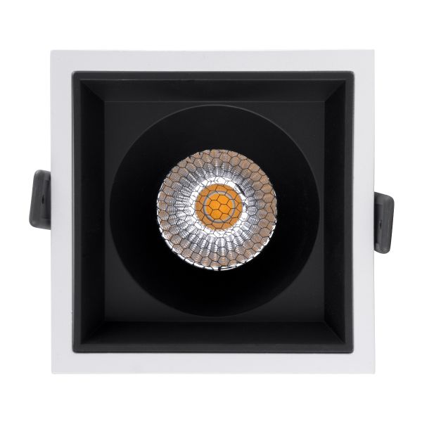 GLOBOSTAR® PLUTO-B 60276 Χωνευτό Downlight Σποτ με Honeycomb Anti Glare Reflector LED 15W 1950lm 38° AC 220-240V IP20 Φυσικό Λευκό 4500K - Bridgelux COB Chip & TÜV SÜD Driver - Λευκό & Μαύρο Ματ - Μ10.4 x Π10.4 x Υ6.5cm / Q9.5 x 9.5cm - 5 Χρόνια Ε