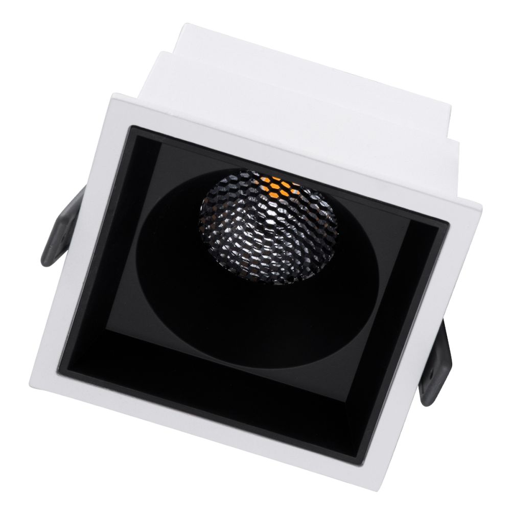 GLOBOSTAR® PLUTO-B 60277 Χωνευτό Downlight Σποτ με Honeycomb Anti Glare Reflector LED 15W 1875lm 38° AC 220-240V IP20 Θερμό Λευκό 2700K - Bridgelux COB Chip & TÜV SÜD Driver - Λευκό & Μαύρο Ματ - Μ10.4 x Π10.4 x Υ6.5cm / Q9.5 x 9.5cm - 5 Χρόνια Εγ