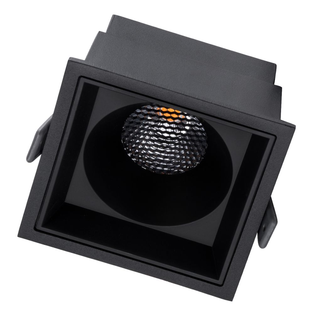 GLOBOSTAR® PLUTO-B 60281 Χωνευτό Downlight Σποτ με Honeycomb Anti Glare Reflector LED 15W 1875lm 38° AC 220-240V IP20 Θερμό Λευκό 2700K - Bridgelux COB Chip & TÜV SÜD Driver - Μαύρο Ματ - Μ10.4 x Π10.4 x Υ6.5cm / Q9.5 x 9.5cm - 5 Χρόνια Εγγύηση