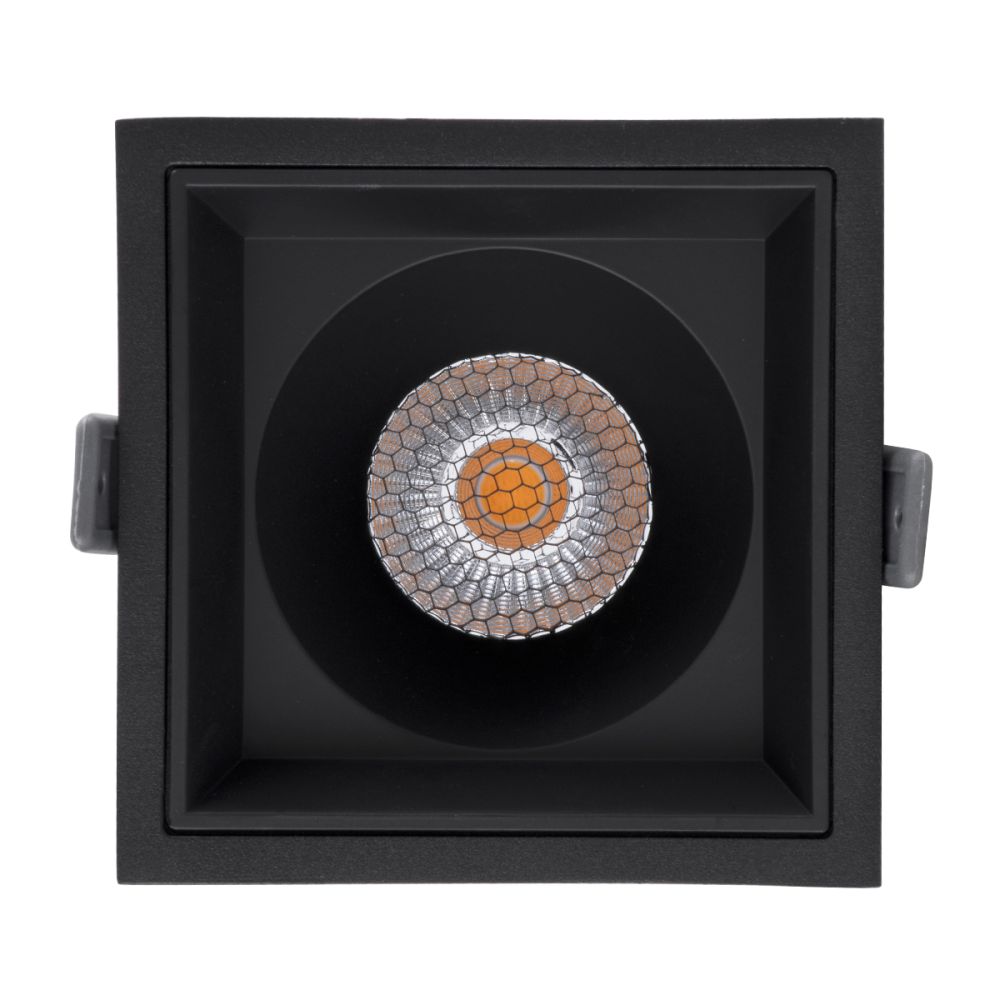 GLOBOSTAR® PLUTO-B 60281 Χωνευτό Downlight Σποτ με Honeycomb Anti Glare Reflector LED 15W 1875lm 38° AC 220-240V IP20 Θερμό Λευκό 2700K - Bridgelux COB Chip & TÜV SÜD Driver - Μαύρο Ματ - Μ10.4 x Π10.4 x Υ6.5cm / Q9.5 x 9.5cm - 5 Χρόνια Εγγύηση