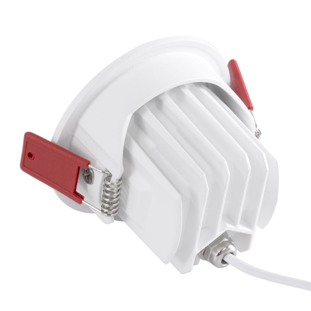 GLOBOSTAR® LEO-R 60283 Χωνευτό Κινούμενο Downlight Σποτ με Honeycomb Anti Glare Reflector LED 10W 1250lm 38° AC 220-240V IP20 Θερμό Λευκό 2700K - Bridgelux COB Chip & TÜV SÜD Driver - Λευκό & Μαύρο Ματ - Μ8.5 x Π8.5 x Υ6.6cm / Q7.5cm - 5 Χρόνια Εγ