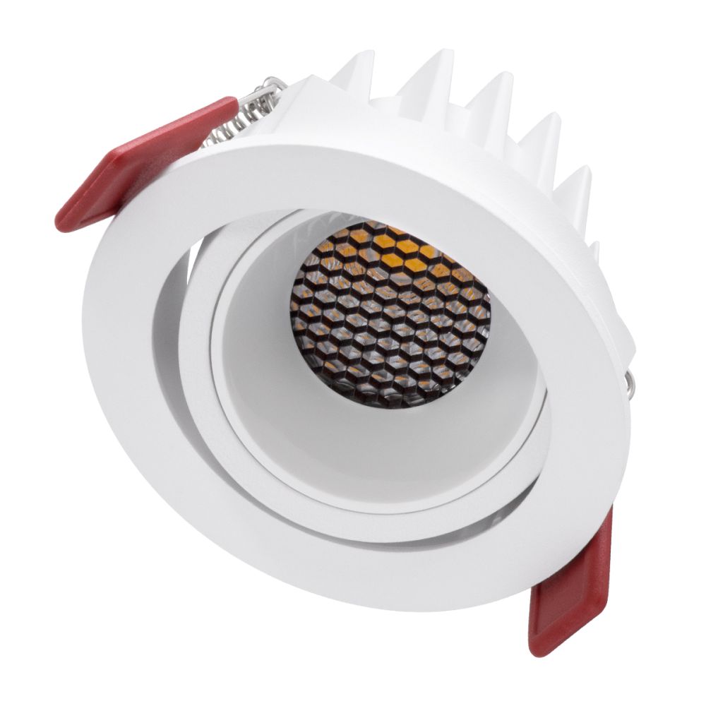 GLOBOSTAR® LEO-R 60284 Χωνευτό Κινούμενο Downlight Σποτ με Honeycomb Anti Glare Reflector LED 10W 1300lm 38° AC 220-240V IP20 Φυσικό Λευκό 4500K - Bridgelux COB Chip & TÜV SÜD Driver - Λευκό Ματ - Μ8.5 x Π8.5 x Υ6.6cm / Q7.5cm - 5 Χρόνια Εγγύηση