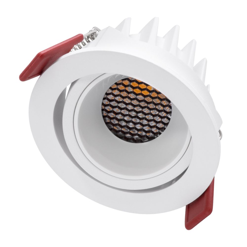 GLOBOSTAR® LEO-R 60285 Χωνευτό Κινούμενο Downlight Σποτ με Honeycomb Anti Glare Reflector LED 10W 1250lm 38° AC 220-240V IP20 Θερμό Λευκό 2700K - Bridgelux COB Chip & TÜV SÜD Driver - Λευκό Ματ - Μ8.5 x Π8.5 x Υ6.6cm / Q7.5cm - 5 Χρόνια Εγγύηση