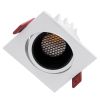 GLOBOSTAR® LEO-SQ 60289 Χωνευτό Κινούμενο Downlight Σποτ με Honeycomb Anti Glare Reflector LED 10W 1250lm 38° AC 220-240V IP20 Θερμό Λευκό 2700K - Bridgelux COB Chip & TÜV SÜD Driver - Λευκό & Μαύρο Ματ - Μ8.5 x Π8.5 x Υ6.6cm / Q7.5 x 7.5cm - 5 Χρ
