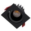 GLOBOSTAR® LEO-SQ 60292 Χωνευτό Κινούμενο Downlight Σποτ με Honeycomb Anti Glare Reflector LED 10W 1300lm 38° AC 220-240V IP20 Φυσικό Λευκό 4500K - Bridgelux COB Chip & TÜV SÜD Driver - Μαύρο Ματ - Μ8.5 x Π8.5 x Υ6.6cm / Q7.5 x 7.5cm - 5 Χρόνια Εγγύησ