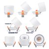 GLOBOSTAR® OMEGA-R 60295 Χωνευτό Κινούμενο Downlight Σποτ LED 12W 1500lm 36° AC 220-240V IP20 Θερμό Λευκό 2700K - Bridgelux COB Chip & TÜV SÜD Driver - Λευκό Ματ - Μ10 x Π10 x Υ8.2cm / Q9cm - 5 Χρόνια Εγγύηση